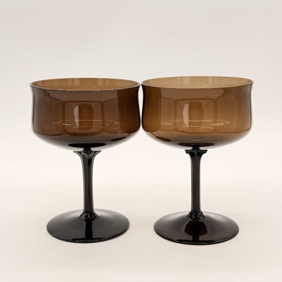 Vintge Lenox Espresso Champagne Crystal Glass Set of 2 - Picture 1 of 4